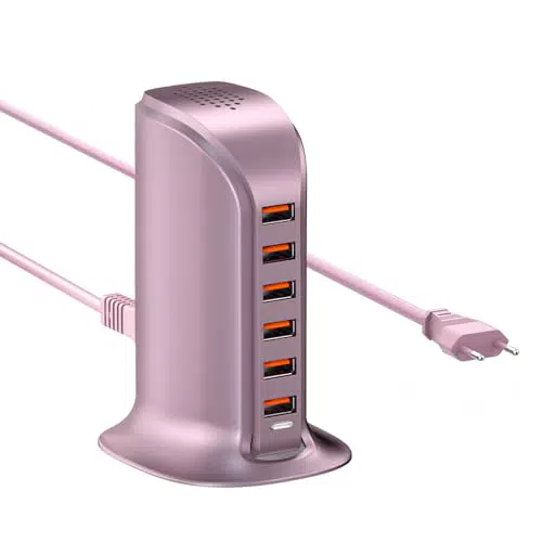 POANES USB Ladegerät 6-Port 50W Mehrfach Ladestation für Smartphone & Tablet