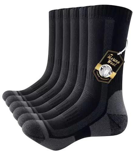 PULIOU Merinosocken Thermo für Herren und Damen – Wandersocken für Outdoor-Aktivitäten
