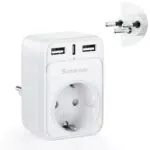 Reiseadapter Typ J mit USB & USB-C für Schweiz, Ruanda, Liechtenstein