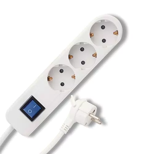 REV Steckdosenleiste Ice – Mehrfachsteckdose mit Überspannungsschutz, 3680W, 5m