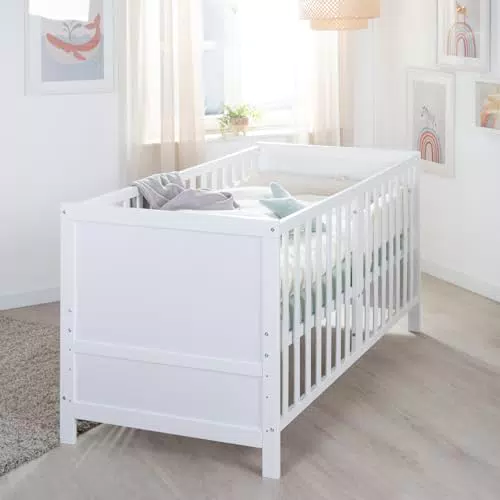 roba Babybett EASY SLEEP – Mitwachsendes Gitterbett, höhenverstellbar, Umbauecken