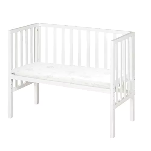 roba Beistellbett safe asleep 2 in 1 – Höhenverstellbares Babybett mit Matratze