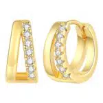 RoseJeopal 925 Sterling Silber Ohrringe Damen Creolen mit Zirkonia Hypoallergen