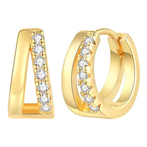 RoseJeopal 925 Sterling Silber Ohrringe Damen Creolen mit Zirkonia Hypoallergen