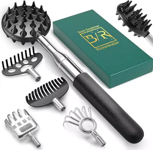 Ausziehbarer Rückenkratzer mit Edelstahlgriff – ideales Geschenk für Männer und Frauen