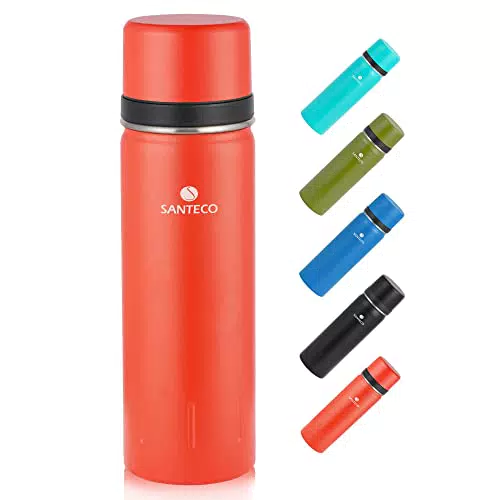 SANTECO Isolierflasche Edelstahl – Auslaufsicherer Thermos für Kaffee & Tee