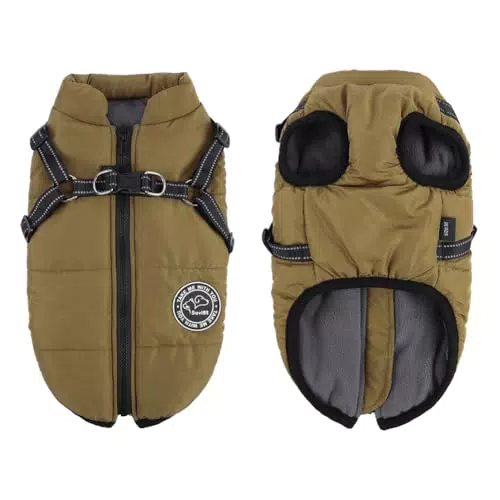 Savlot Hundemantel Winterweste für Hunde, gepolstert mit Brustgurt