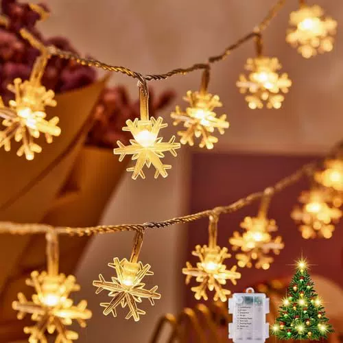 Schneeflocke LED Lichterkette – Wasserdicht IP65 für Weihnachten und Garten