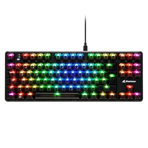 Sharkoon Crystal Shark RGB Gaming Tastatur – Kabellos und Kabelgebunden