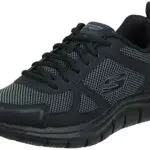 Skechers Herren Track Bucolo Sneakers, Black Leather Mesh Trim