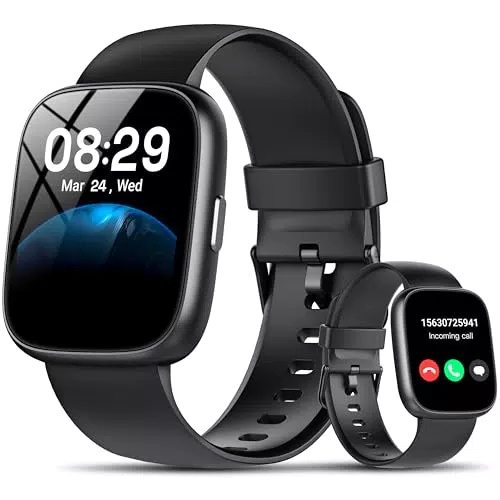 Smartwatch mit Bluetooth Anrufen & Alexa, Fitnessuhr mit Herzfrequenz- und Schlafmonitor, IP68