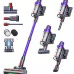 SMOTURE Akku Staubsauger VAC02 kabellos mit Anti-Tangle-Bürste und Wandladestation