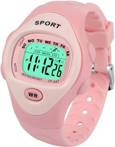 SOCICO Kinderuhr Digital wasserdicht mit LED Licht, Wecker & Stoppuhr für Kinder