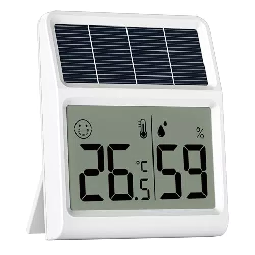 Solar Hygrometer – Thermometer für Innenräume, Raumlichtbetrieben, ohne Batterien