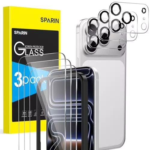 SPARIN Panzerglas Schutzfolie für iPhone 17 Pro 2025, mit Kameraschutz, 9H Härte