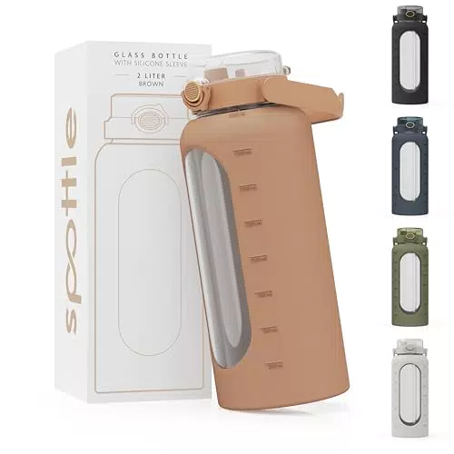 spottle Glasflasche mit Strohhalm – auslaufsichere, BPA-freie Trinkflasche