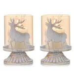 Sziqiqi Kerzenhalter Hirsch Vintage Metall – Weihnachtsdeko für Tisch & Wohnzimmer