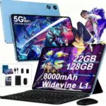 Android Tablet 10 Zoll Octa-Core, 22GB RAM, 128GB ROM, 2-in-1 mit Tastatur und Maus