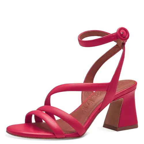 Tamaris Damen Sandalen aus Leder mit Absatz – Elegante Sommerschuhe