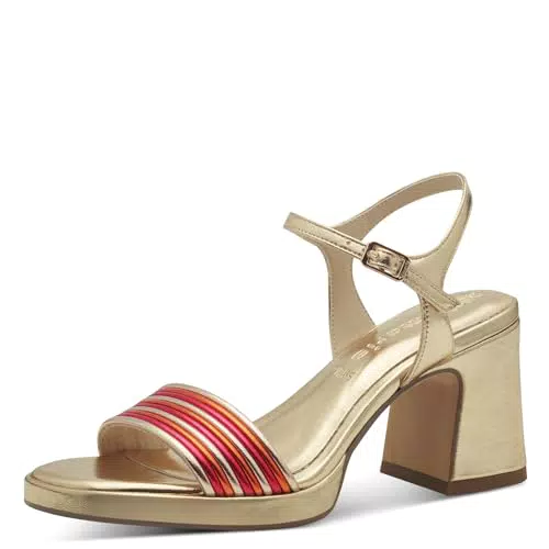 Tamaris Damen Sandalen mit Absatz Vegan Blockabsatz Elegant