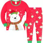 TCWWBB Kinder Weihnachts Schlafanzug Langarm Pyjama Set aus Baumwolle