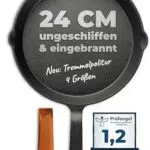 TECOR Gusseisenpfanne Induktion mit Zubehör – Hochwertige Bratpfanne aus Gusseisen