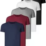 Teesmen Herren T-Shirt aus Baumwolle, Basic, Kurzarm, atmungsaktiv, Rundhals