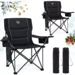 TIMBER RIDGE Campingstuhl Faltbar, Gepolstert mit pipeline Tasche, Bequemer Klappstuhl