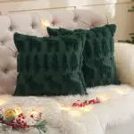 TOCOMOA Kissenbezug Weihnachten – Weihnachtskissen mit Tannenbaum & Hirsch Motiv