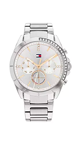 Tommy Hilfiger Quarz Uhr Damen Edelstahlarmband mit Multi Zifferblatt