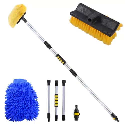 Tongboke Teleskop Waschbürste mit Aluminiumstiel für Auto, Wohnmobil und LKW