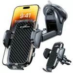 Topmake Smartphone Halterung Auto 2-in-1 mit Saugnapf und Lüftungsklemme