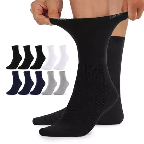 TUUHAW Diabetikersocken für Herren und Damen, gesundheitliche Baumwollsocken