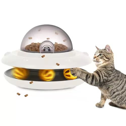 UFO Automatischer Katzentrockenfutterspender mit interaktivem Intelligenzspielzeug