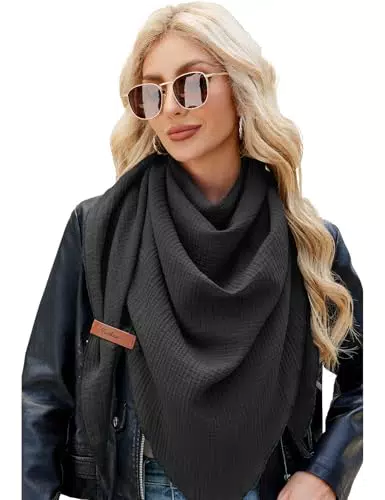 UMIPUBO Damen Schal aus Baumwolle Musselin – Eleganter Halstuch für Herbst