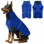 Wasserdichter Hundemantel mit Fleecefutter und Reflektor für große Hunde