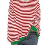 Wayleb Damen Langarmshirt Gestreift – Elegantes Rundhals Sweatshirt für Alltag