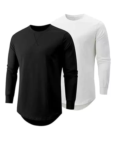 Wayleb Langarmshirt Herren Baumwolle Longsleeve Casual T-Shirt Regular Fit