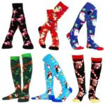 WeciBor Damen Lustige Bunte Socken Gekämmte Neuheit Motive Kniestrümpfe