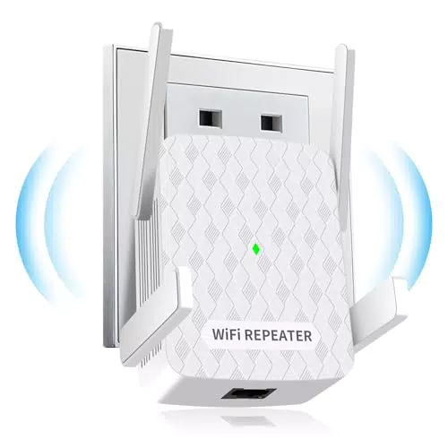 WLAN Verstärker 1200 Mbit/s WiFi Repeater Dual Band mit Ethernet & WPS, kompatibel