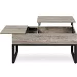 Yaheetech Couchtisch mit höhenverstellbarer Platte und verstecktem Stauraum