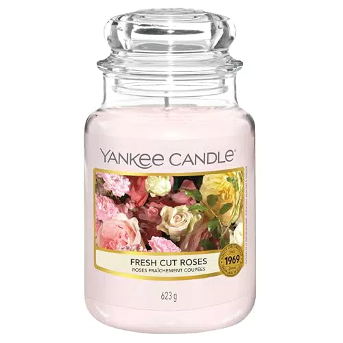 Yankee Candle Duftkerze Fresh Cut Roses – Lange Brenndauer, ideales Geschenk