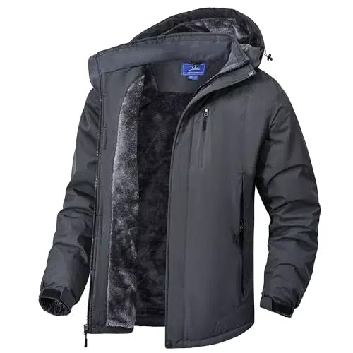 Zoofly Herren Winterjacke Wasserdicht Winddicht Softshelljacke mit Kapuze