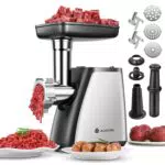 AAOBOSI Fleischwolf 4-in-1 Elektrisch mit Wurstfüller und Kubbe-Kit für Zuhause