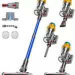 AIDTIPS Akku Staubsauger kabellos mit Anti-Tangle-Bürste für Teppiche & Tierhaare