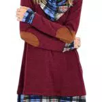 Alaster Queen Damen Strickkleid Winter Langarm High Neck Freizeitkleid Pullover