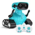 ALLCELE Ferngesteuerter Spielzeug Roboter für Kinder, wiederaufladbar mit LED-Augen und Musik