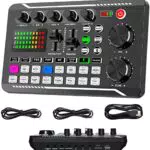 ALLWIN F998 Live Soundkarte mit DJ-Mixer, Audio Interface für Streaming und Gaming