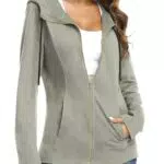 Aottori Damen Sweatjacke aus Baumwolle mit Kapuze – Bequemer Hoodie für Sport