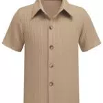 Arshiner Kurzarm Hemd für Jungen - Leinenhemd für Freizeit und Schuluniform